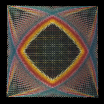 String Art Parabolic Square String Mandala